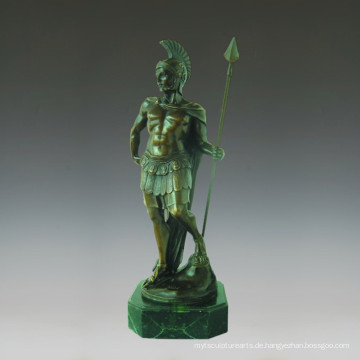 Soldaten Statue Roman Worrior / Ritter Bronze Skulptur Tpm-041